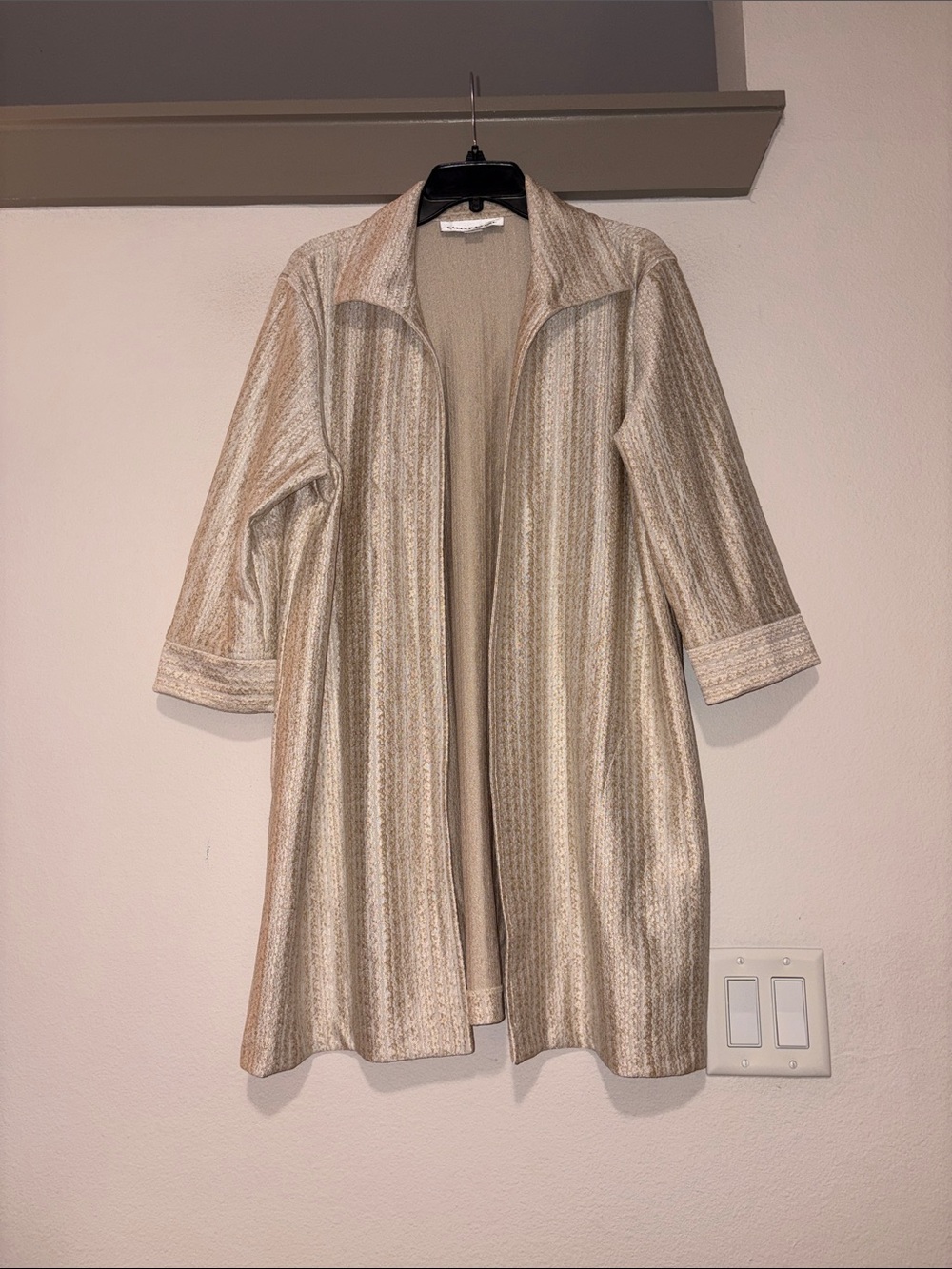 Caroline Rose Gold Open Front Jacket SZ L EUC